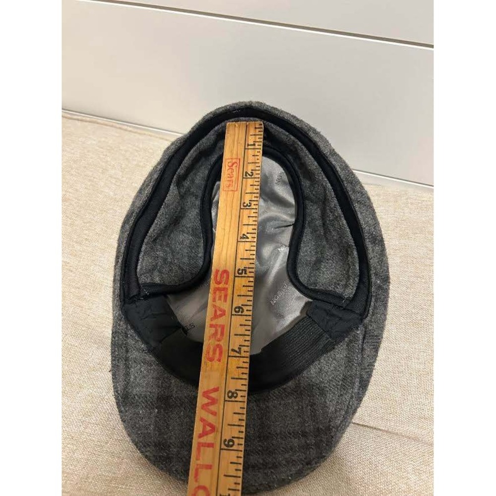 Stetson All American Gray Plaid Wool Blend Driving Cap w Ear Flaps L/XL Newsboy - Picture 7 of 9